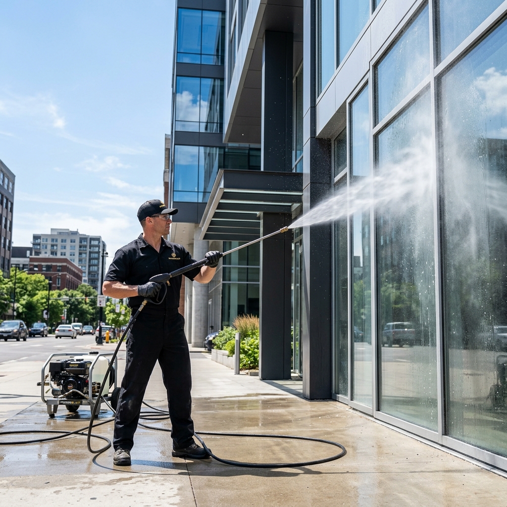 Empire Commercial Building Power Washing Facade